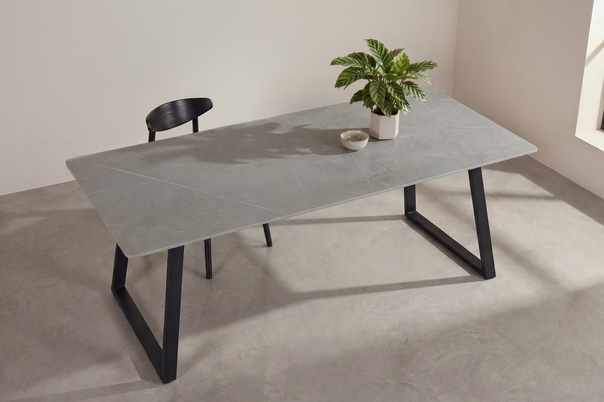 Estelle spisebord - 200 × 90 cm - mørkegrå, sort - billede 6