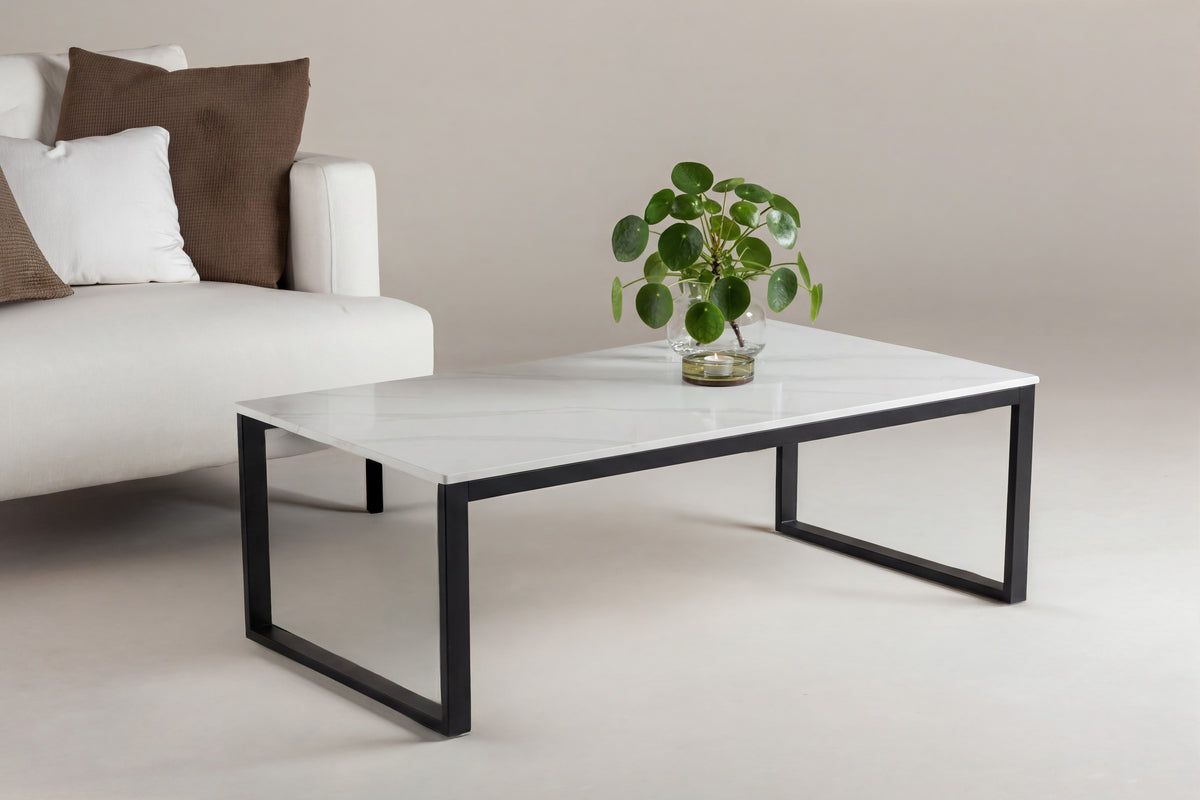 Estelle sofabord - 120 × 60 cm - sort, hvid - billede 5