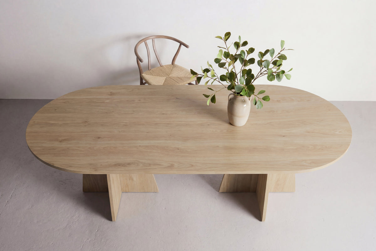 Bootcut ovalt spisebord - 230 × 115 cm - natur - billede 6
