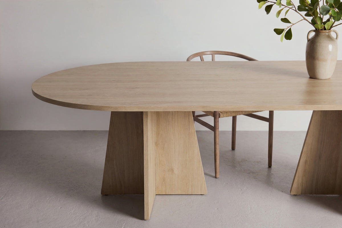 Bootcut ovalt spisebord - 230 × 115 cm - natur - billede 7