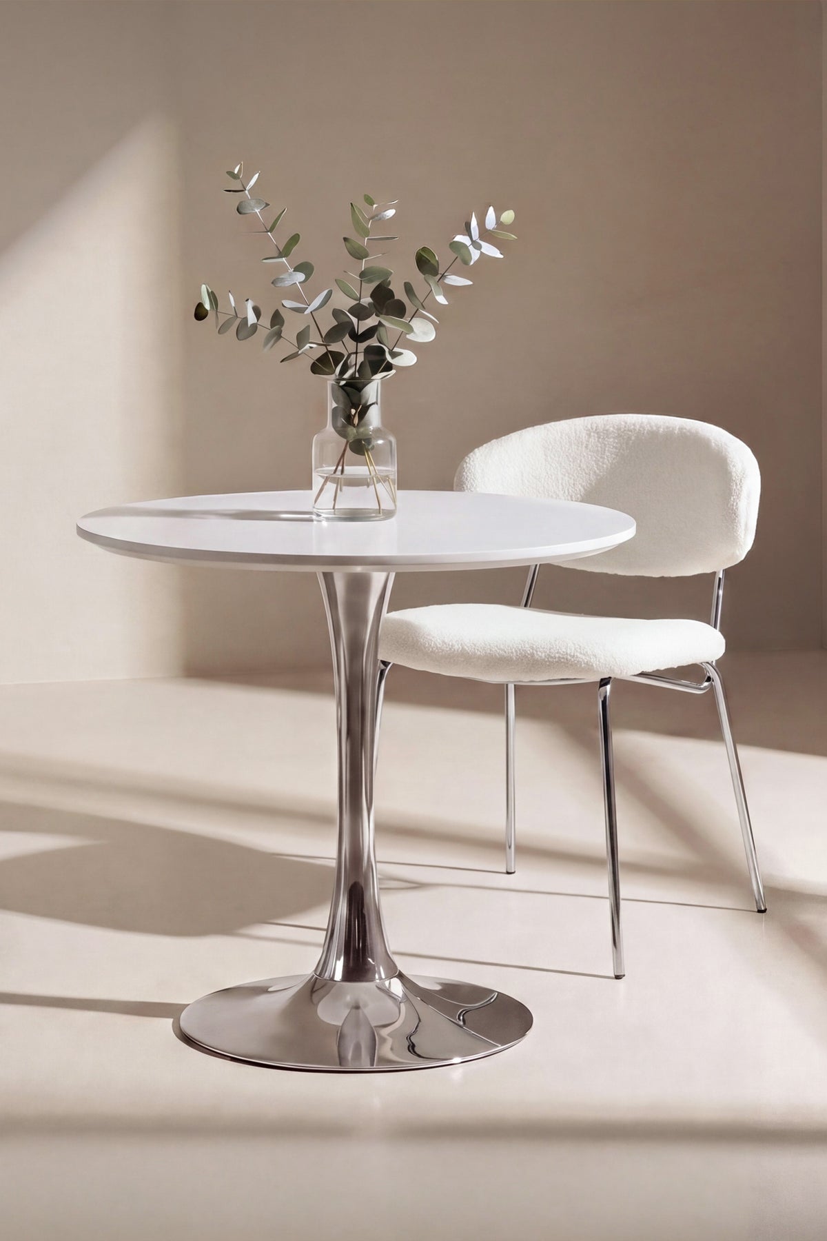 Hamden rundt spisebord - Ø80 cm - hvid, sølv - billede 7