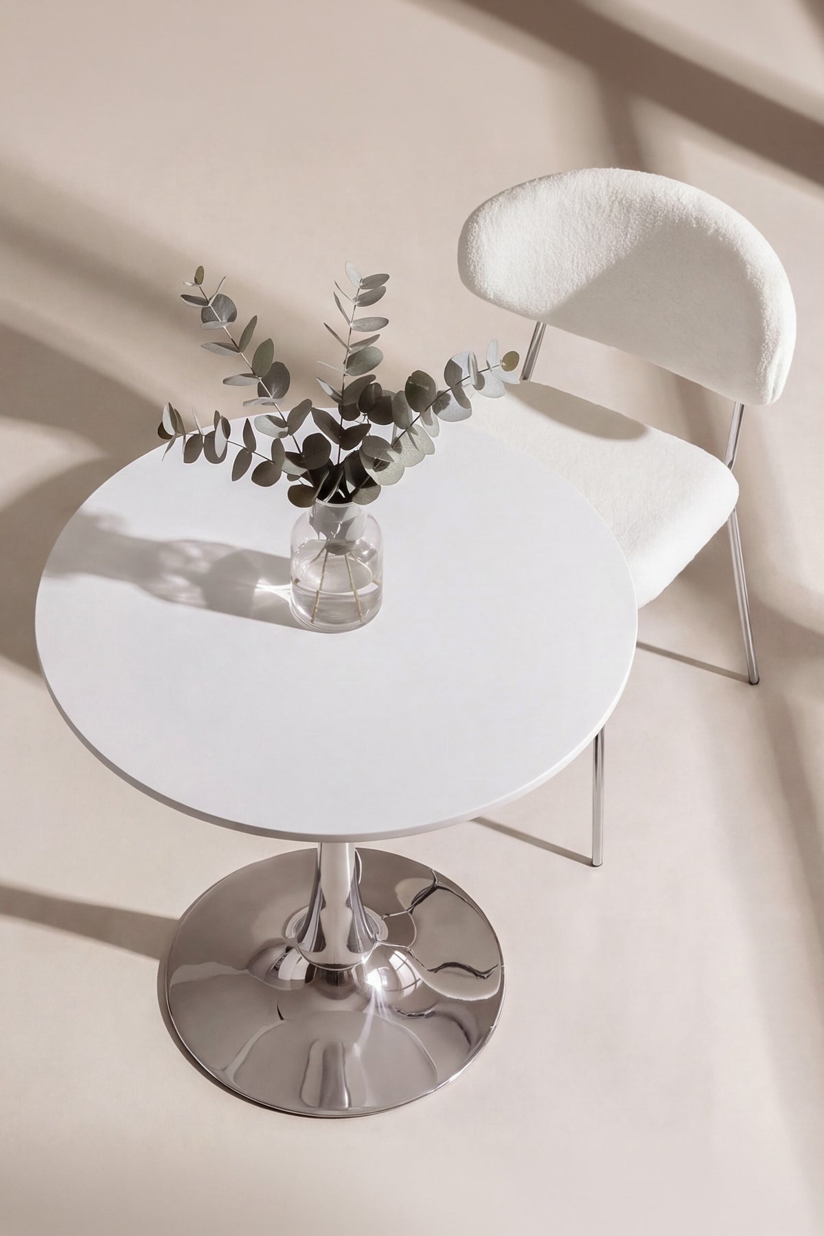 Hamden rundt spisebord - Ø80 cm - hvid, sølv - billede 8