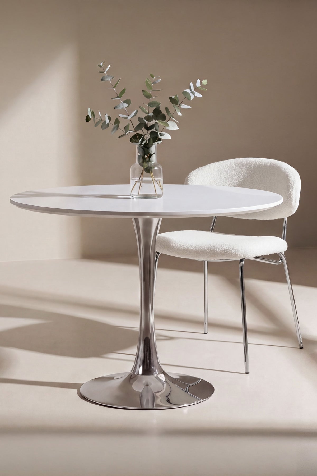 Hamden rundt spisebord - Ø110 cm - hvid, sølv - billede 6