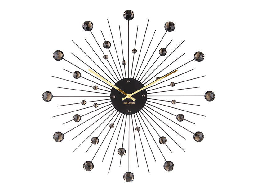 Karlsson vægur Sunburst Crystal – Sort