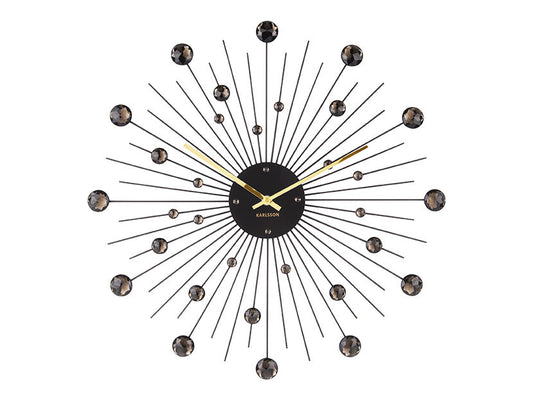 Karlsson vægur Sunburst Crystal – Sort