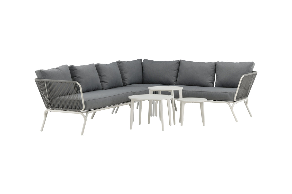 Roxo Have Hjørnesofa Sæt Hvid/Grå