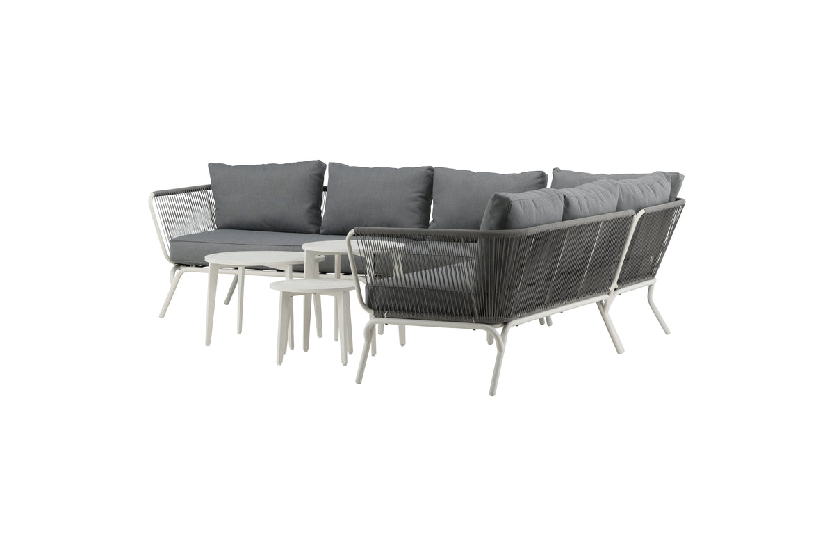 Roxo Have Hjørnesofa Sæt Hvid/Grå