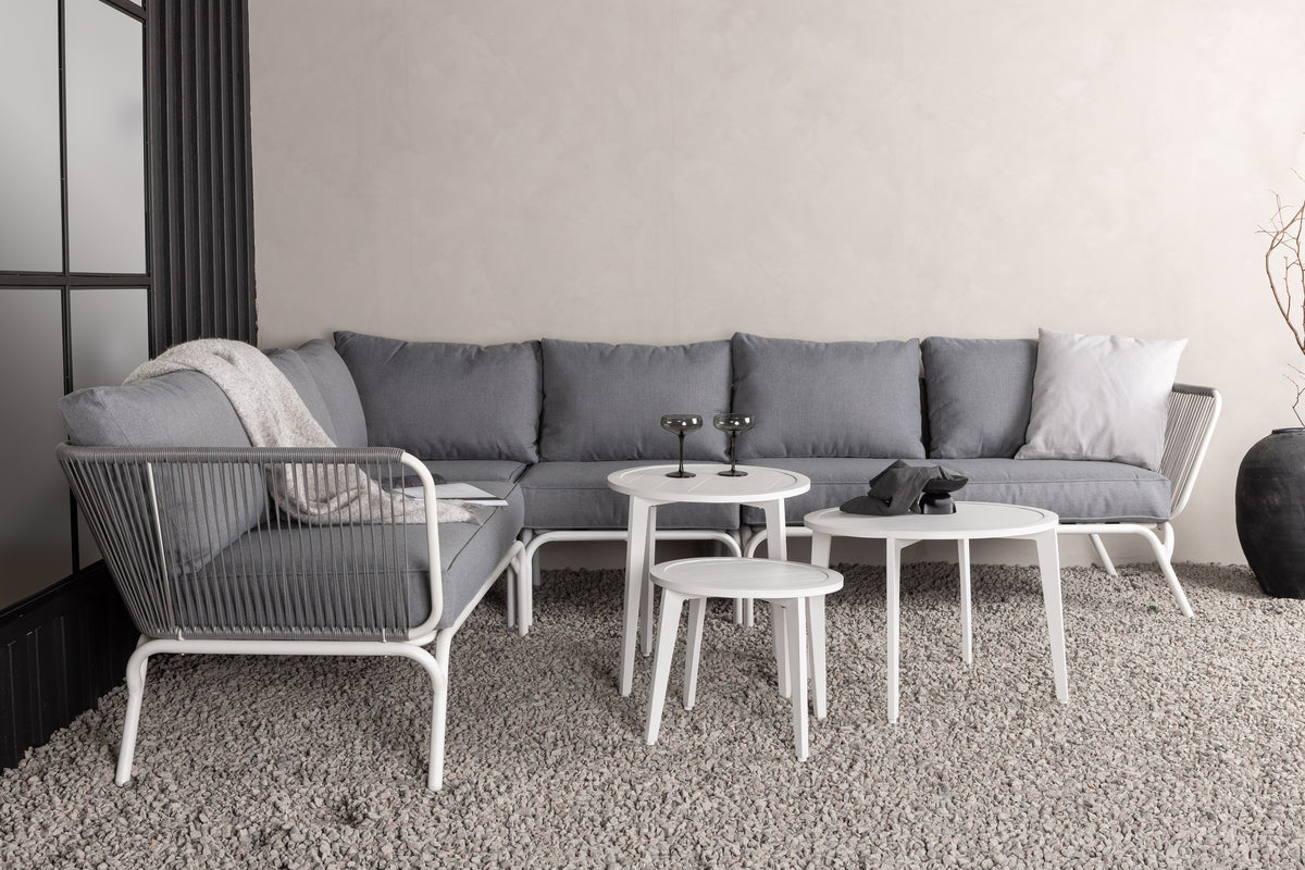 Roxo Have Hjørnesofa Sæt Hvid/Grå