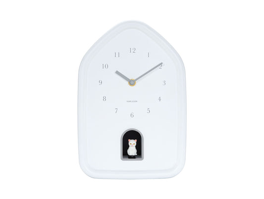 Karlsson vægur Modern Kitty - Hvid