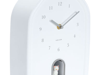 Karlsson vægur Modern Kitty - Hvid