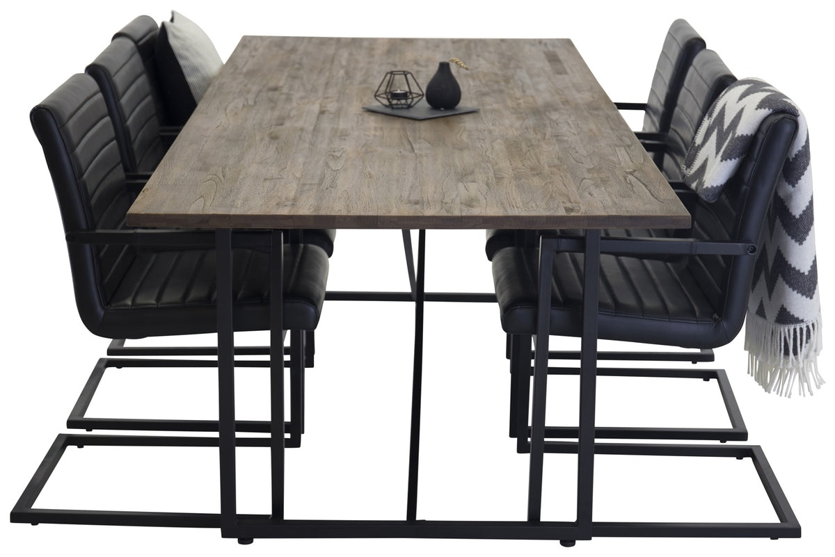 Padang Spisebord 200 x 100 med 6 Art Stole