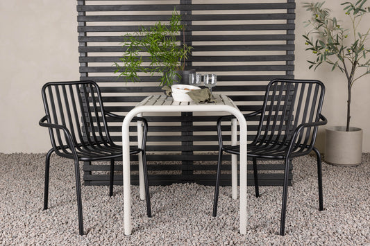 Borneo Cafebord 70 x 70 Beige & Peking Stole 2-stk Sort