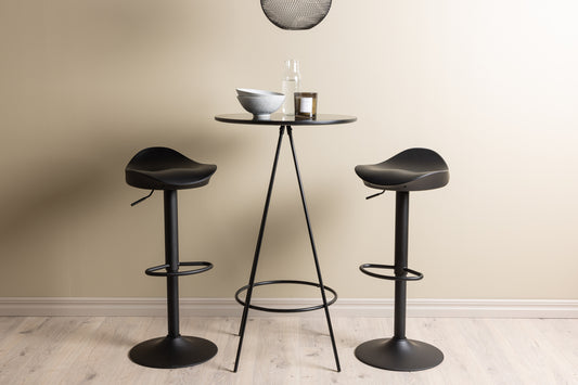 Adesto & Bistro barstole 2-pak sort + barbord Ø60 sort