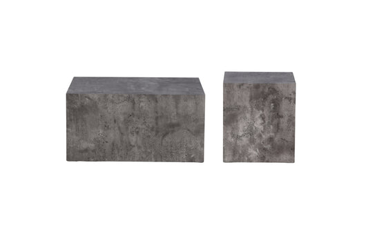 York sofabord 40 x 40 mørkegrå + sofabord 80 x 60 mørkegrå