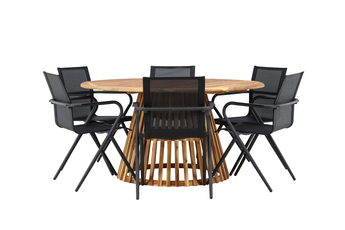 Tucumán Havebord ø150 & 6 Alina Havestole Sort