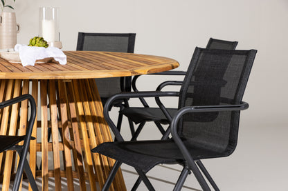 Tucumán Havebord ø150 & 6 Alina Havestole Sort