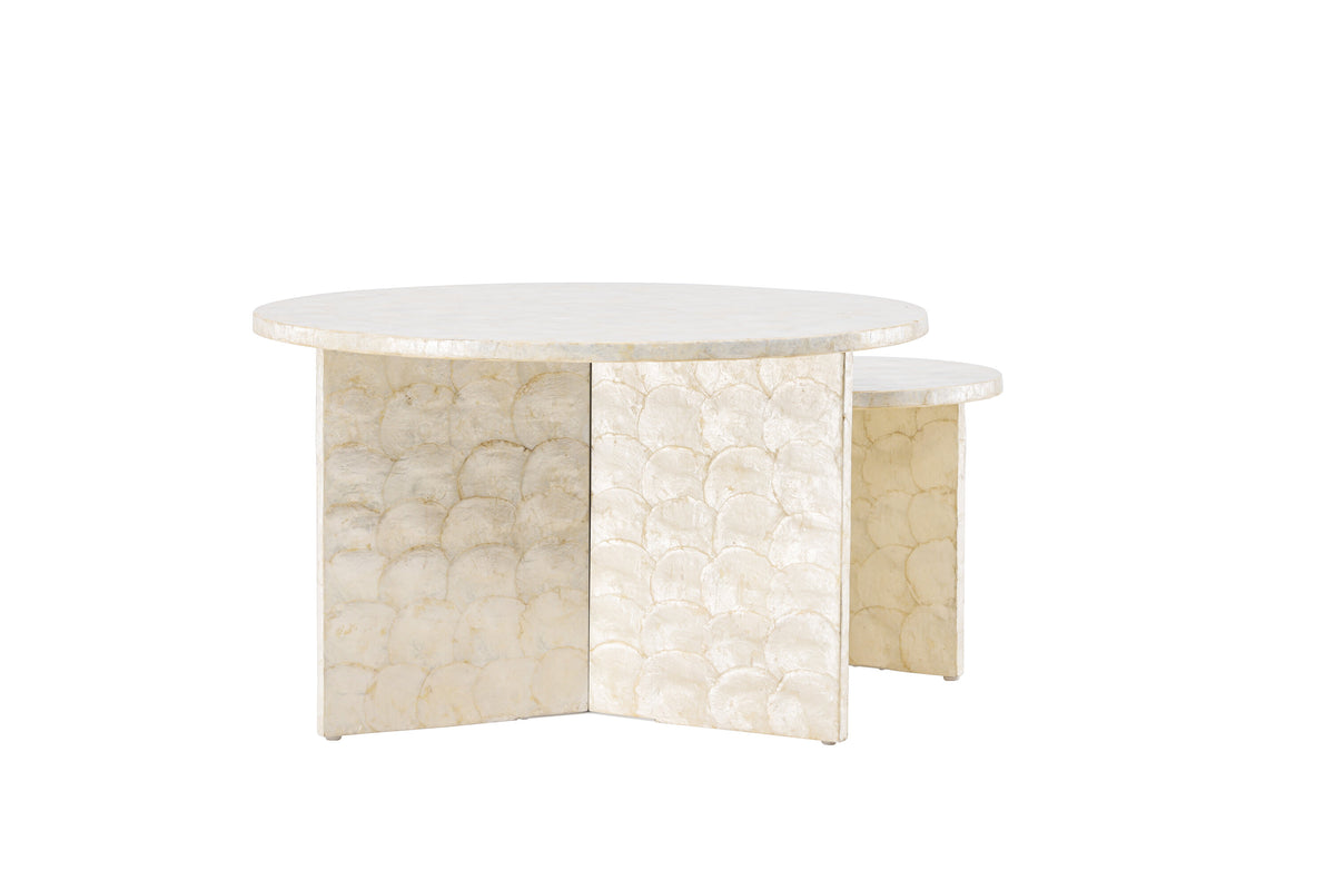 Smögen sofabordssæt med 2 borde - Ø70 og Ø40 cm - beige - billede 11