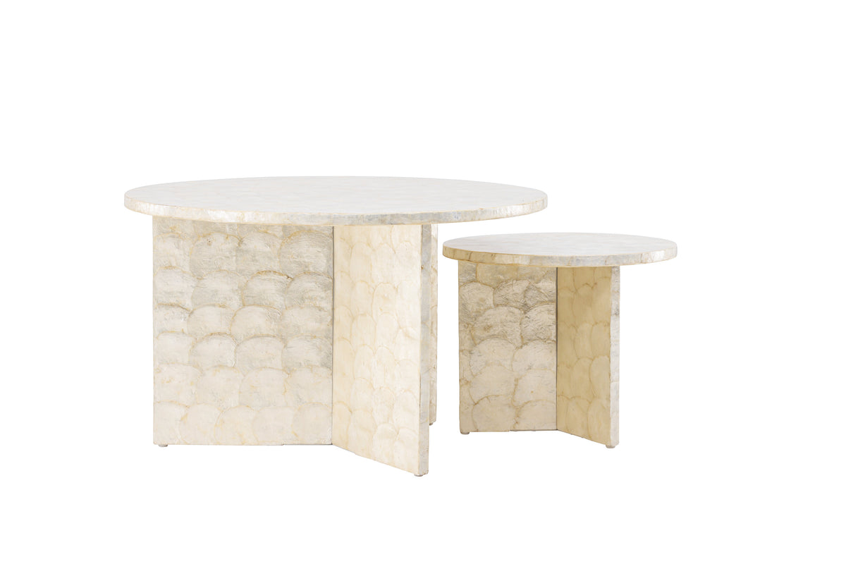 Smögen sofabordssæt med 2 borde - Ø70 og Ø40 cm - beige - billede 12
