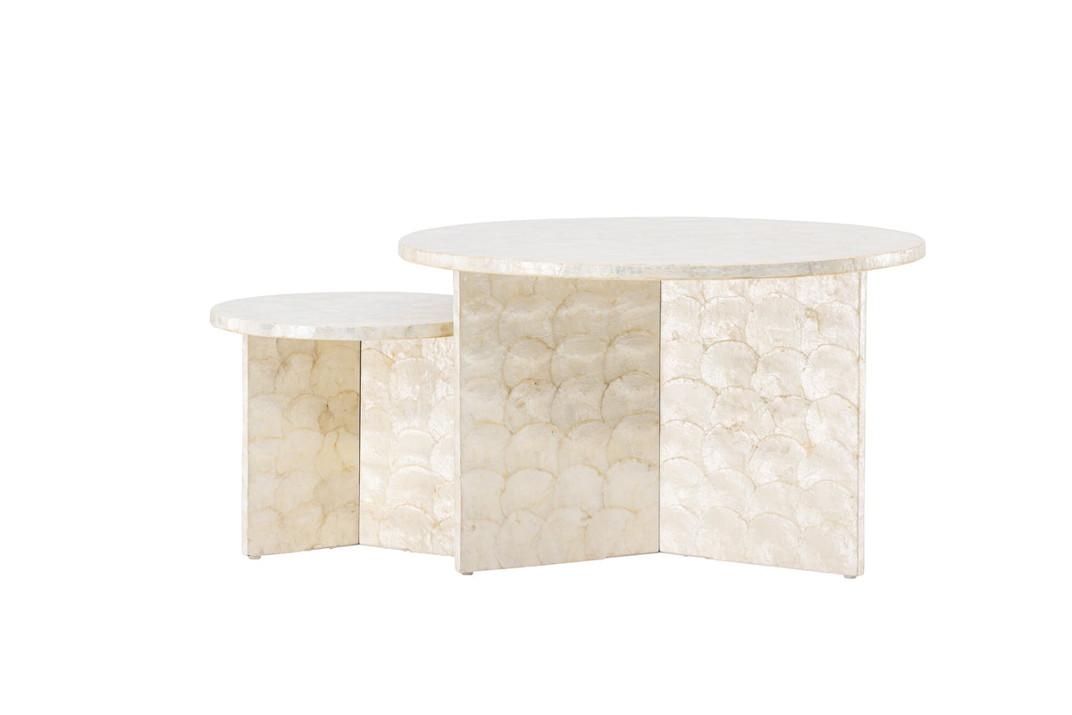 Smögen sofabordssæt med 2 borde - Ø70 og Ø40 cm - beige - billede 7