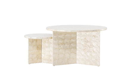 Smögen sofabordssæt med 2 borde - Ø70 og Ø40 cm - beige - billede 7