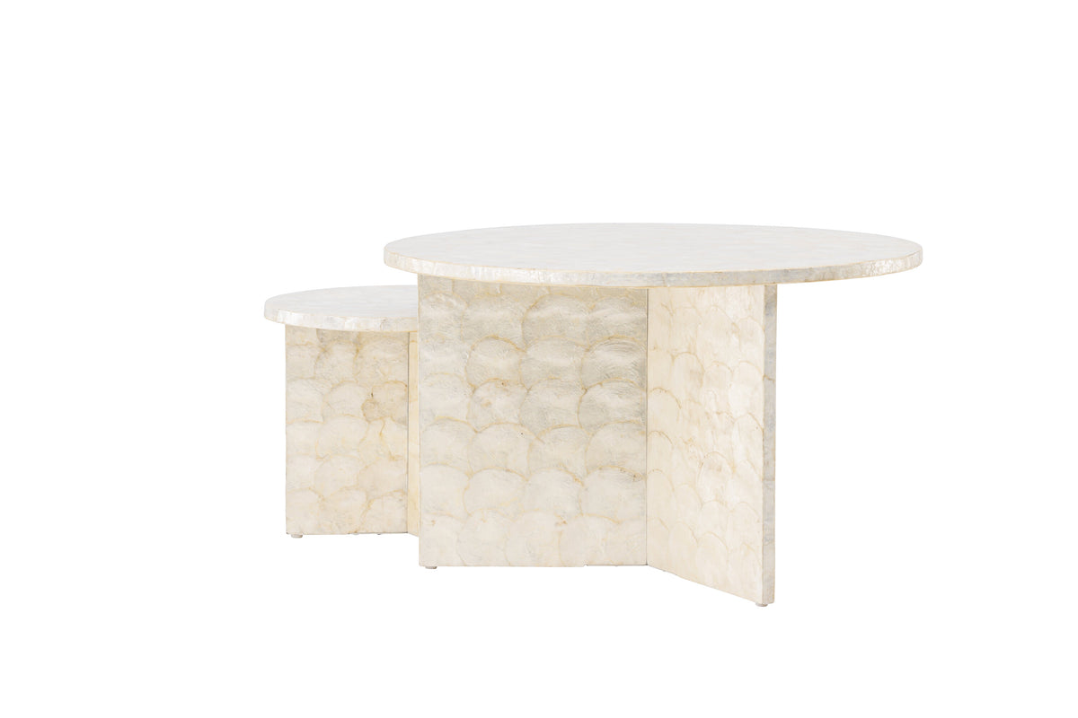 Smögen sofabordssæt med 2 borde - Ø70 og Ø40 cm - beige - billede 8