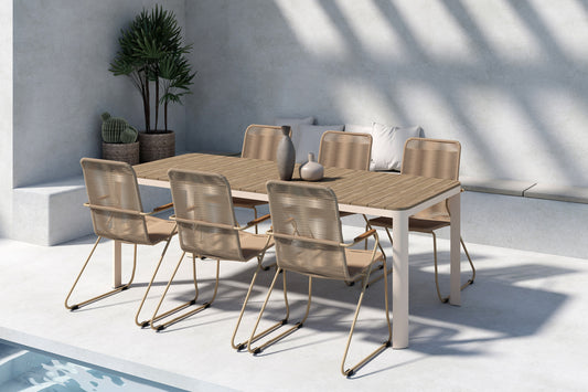 Etna Havebord 210 x 90 & 6 Bois Havestole