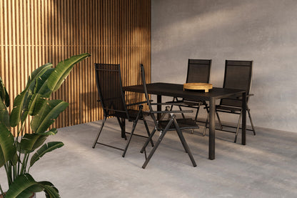 Giardini Havebord 150 x 85 Sort & 4 Levanzo Havestole Sort
