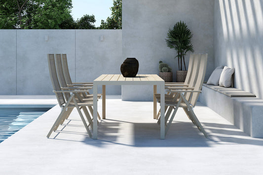 Mirko Havebord 205 x 90 Natur & 6 Levanzo Havestole