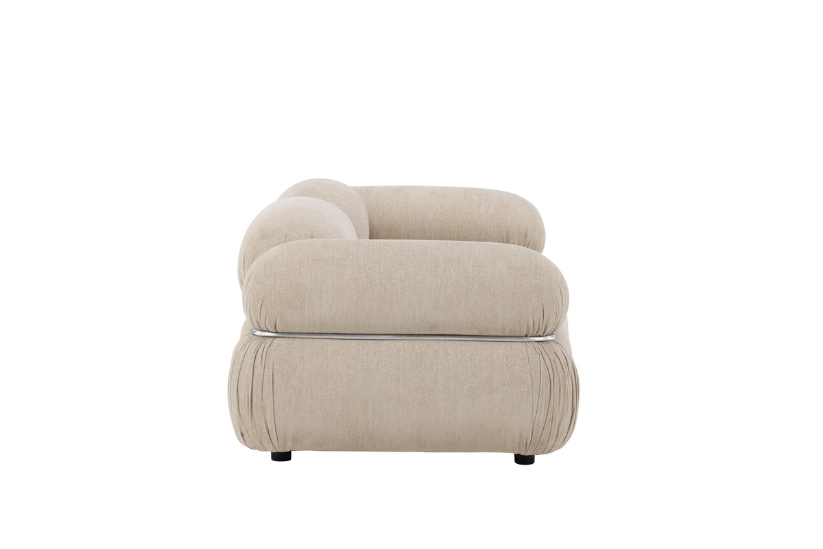 Mika 2-personers sofa - beige, sort, krom - billede 10