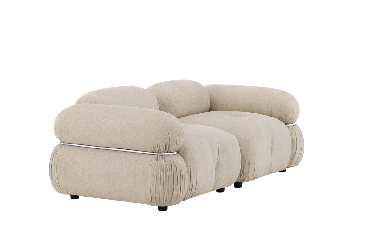 Mika 2-personers sofa - beige, sort, krom - billede 11