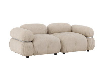 Mika 2-personers sofa - beige, sort, krom - billede 12