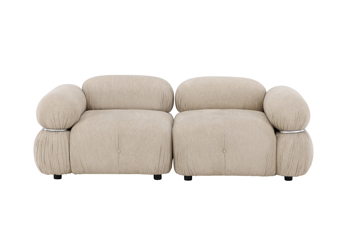 Mika 2-personers sofa - beige, sort, krom - billede 1