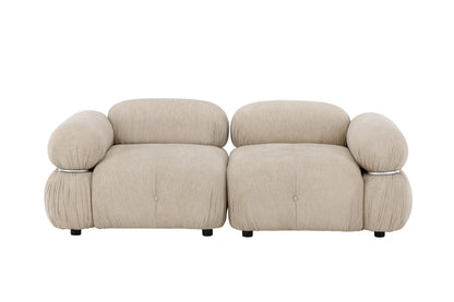 Mika 2-personers sofa - beige, sort, krom - billede 1