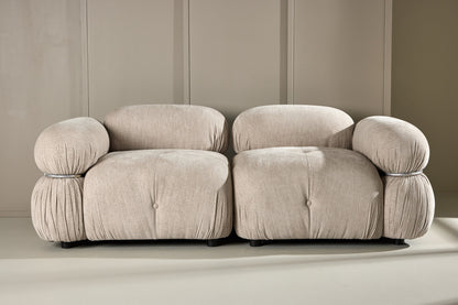 Mika 2-personers sofa - beige, sort, krom - billede 13