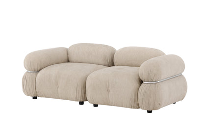 Mika 2-personers sofa - beige, sort, krom - billede 2