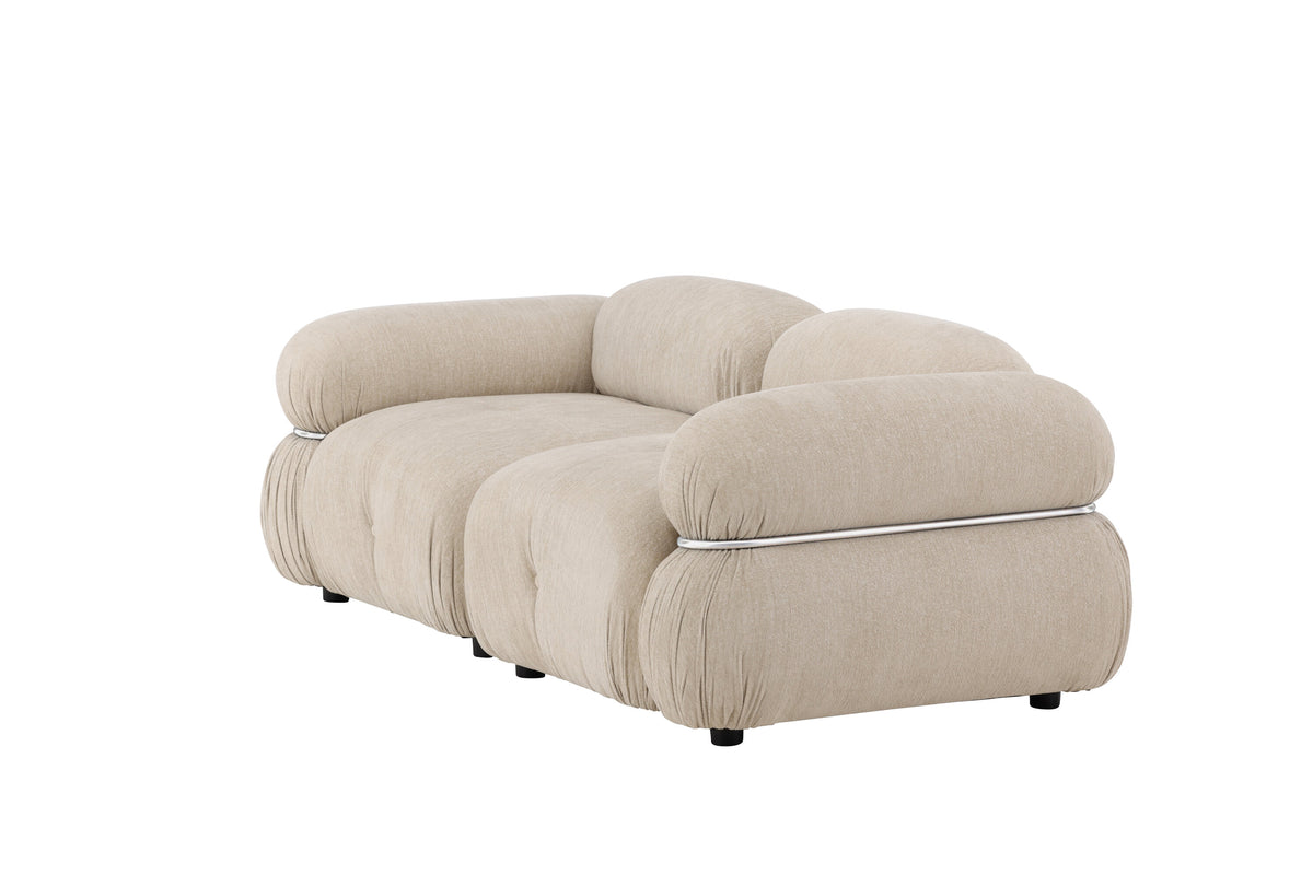 Mika 2-personers sofa - beige, sort, krom - billede 3