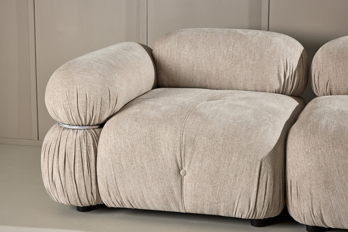 Mika 2-personers sofa - beige, sort, krom - billede 14