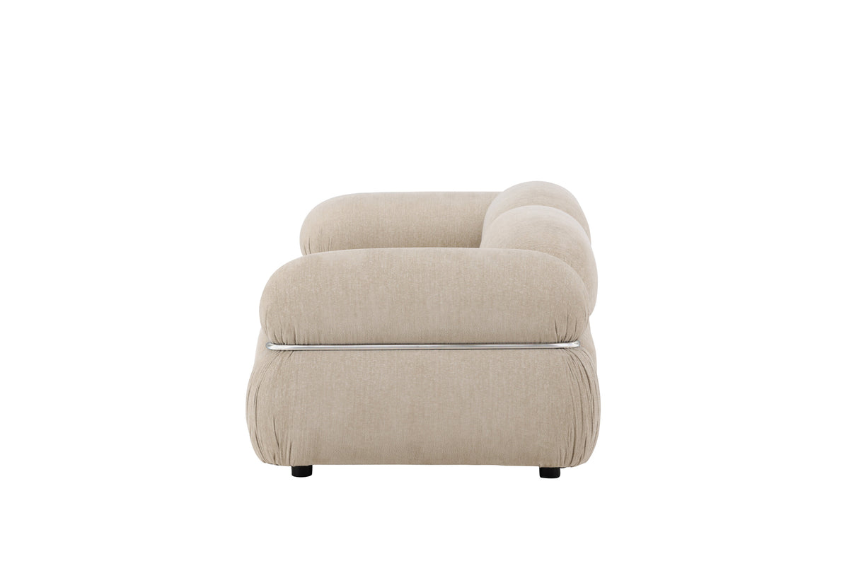 Mika 2-personers sofa - beige, sort, krom - billede 4