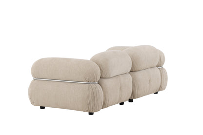 Mika 2-personers sofa - beige, sort, krom - billede 5