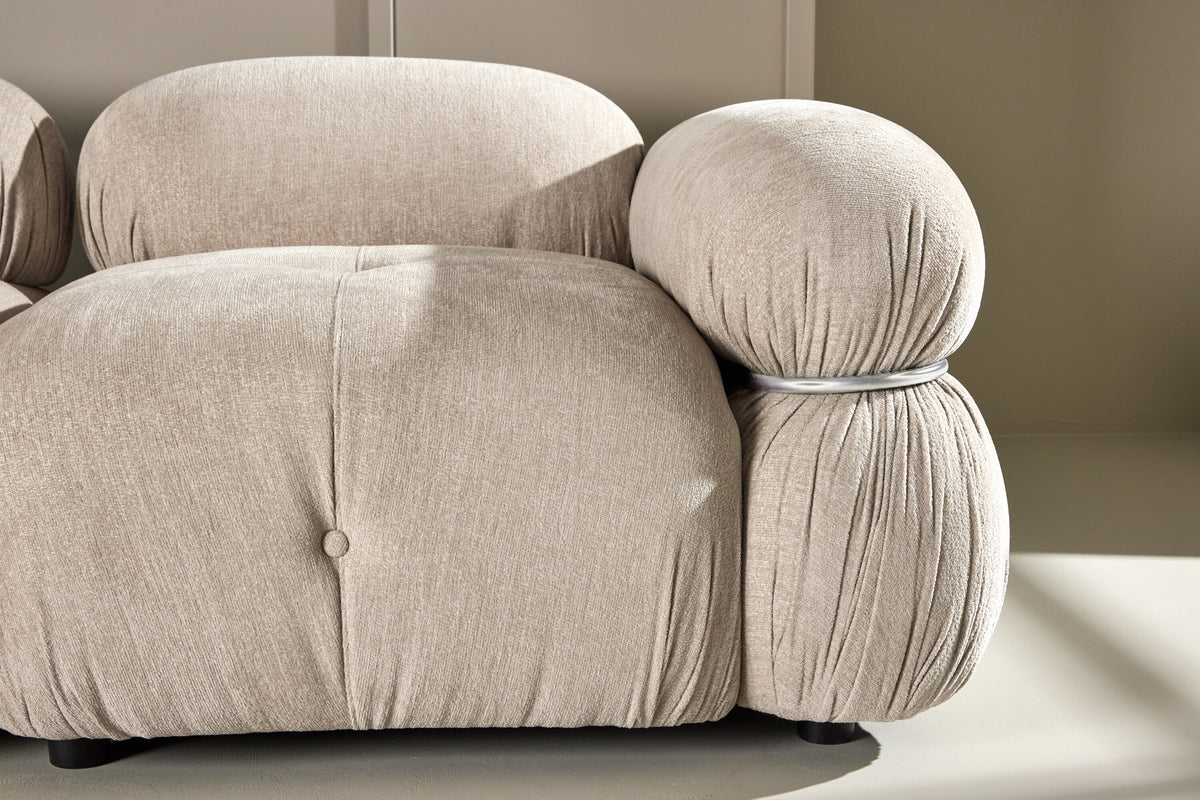 Mika 2-personers sofa - beige, sort, krom - billede 15