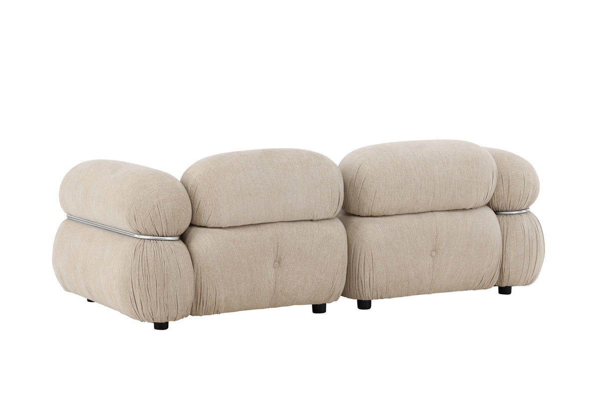 Mika 2-personers sofa - beige, sort, krom - billede 6