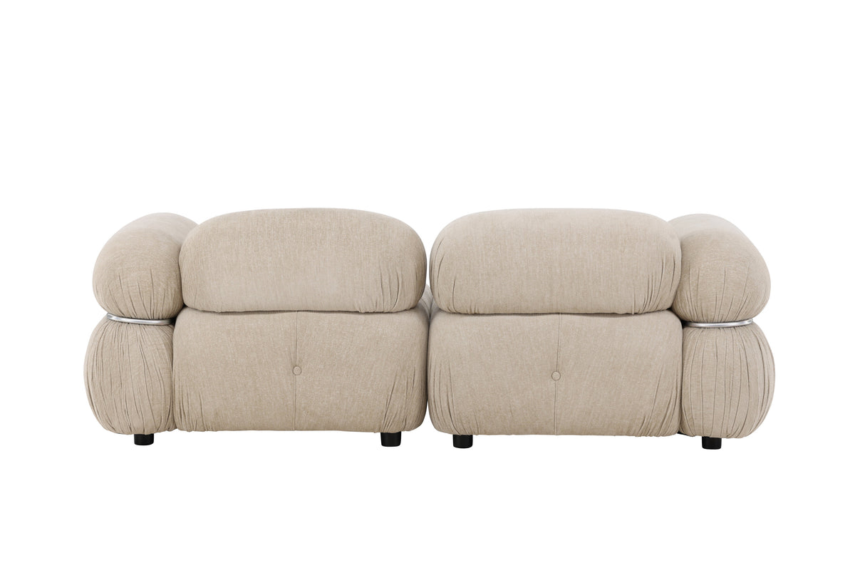 Mika 2-personers sofa - beige, sort, krom - billede 7
