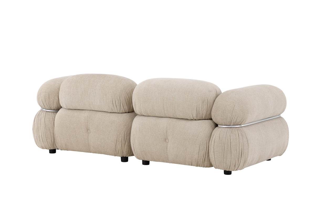 Mika 2-personers sofa - beige, sort, krom - billede 8