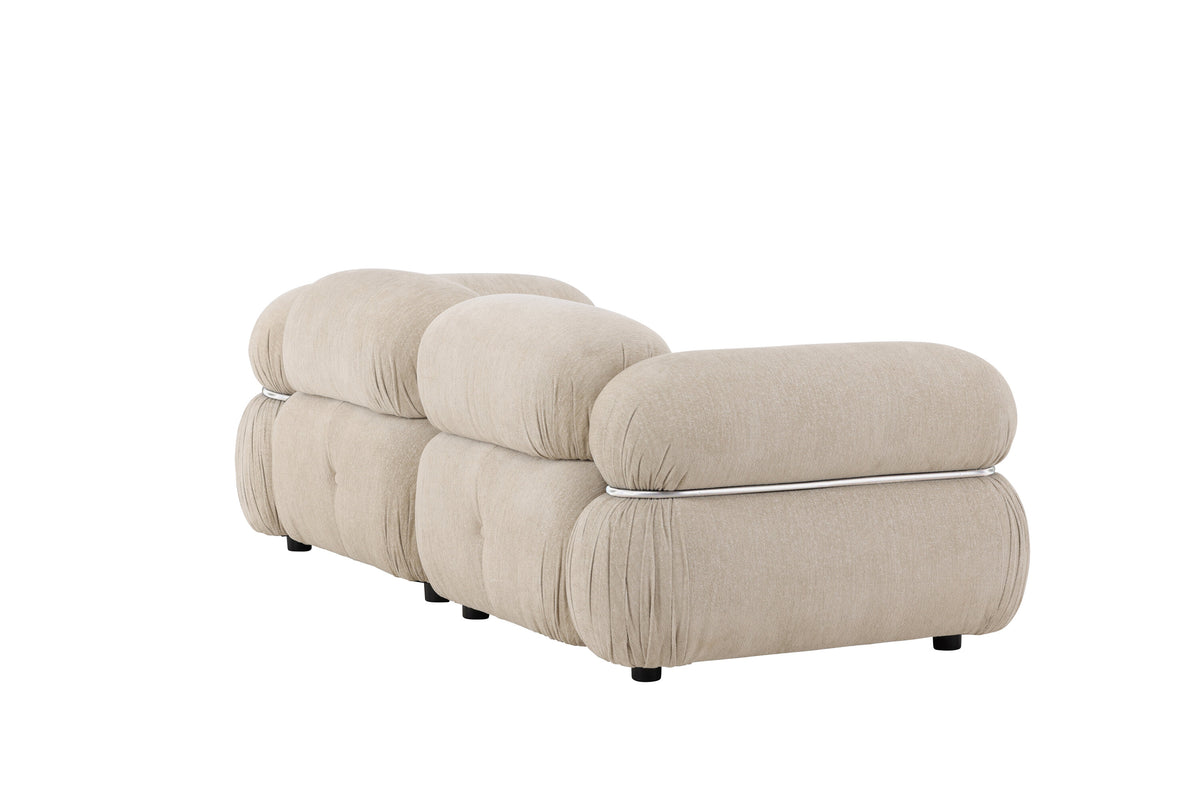 Mika 2-personers sofa - beige, sort, krom - billede 9