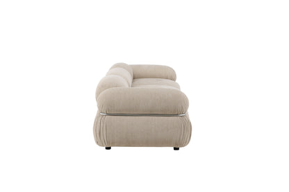 Mika 3-personers sofa - beige, sort, krom - billede 10
