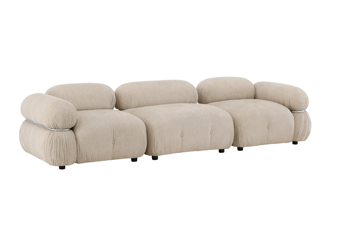 Mika 3-personers sofa - beige, sort, krom - billede 12