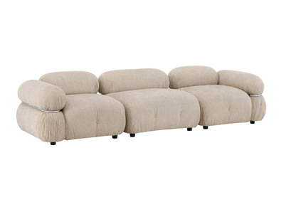 Mika 3-personers sofa - beige, sort, krom - billede 12