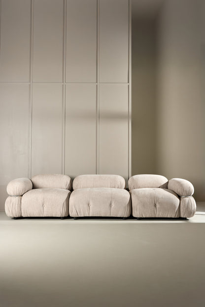 Mika 3-personers sofa - beige, sort, krom - billede 18