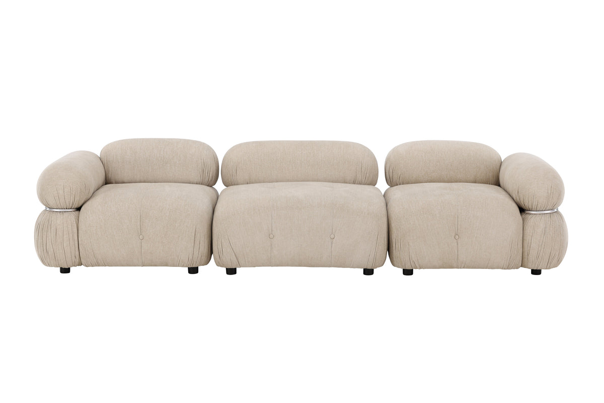 Mika 3-personers sofa - beige, sort, krom - billede 1