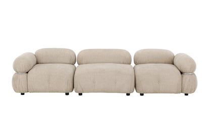 Mika 3-personers sofa - beige, sort, krom - billede 1